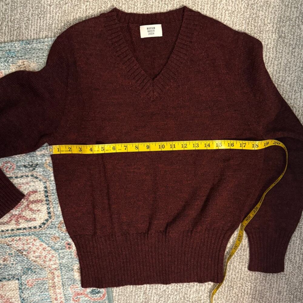 MARYAM NASSIR ZADEH – Annora Sweater Merlot Maroon - Large (New) - Picture 6 of 9